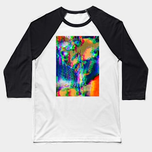 Rainbow Glitch Abstract v3 Baseball T-Shirt